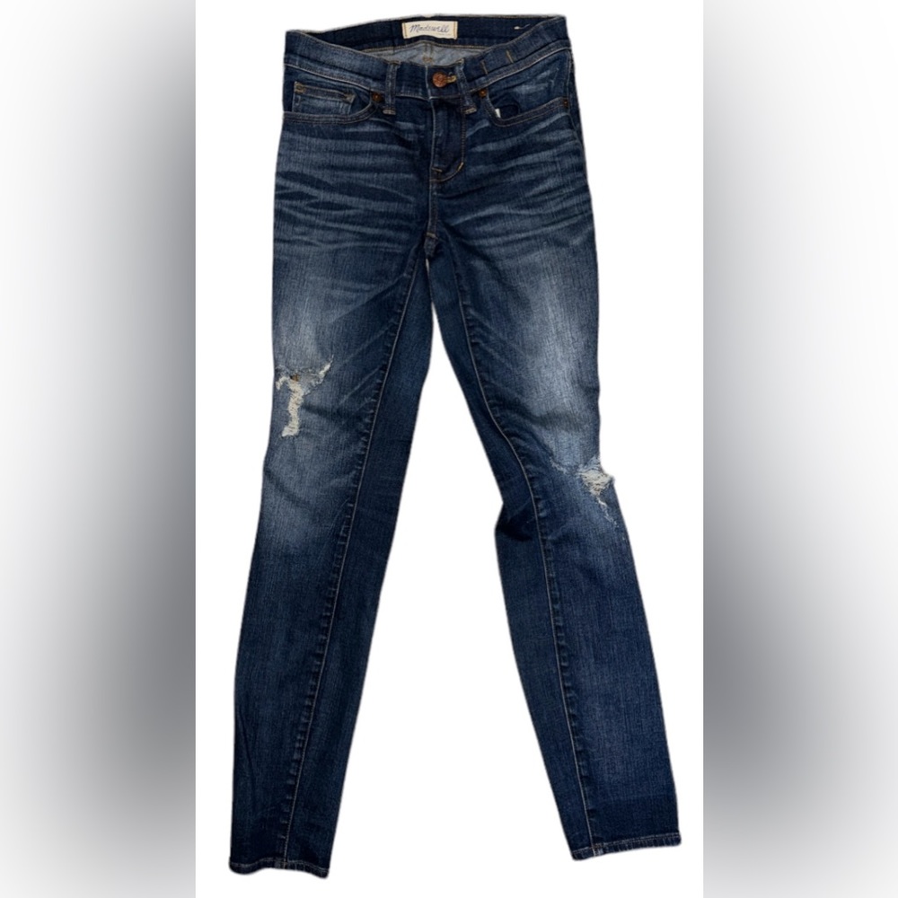 Madewell Skinny Skinny Jeans Size 24 Destressed Dark Wash Denim